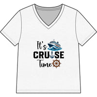 Load image into Gallery viewer, It's Cruise Time V-Neck Tee — Women's Cruise Vacation Shirt